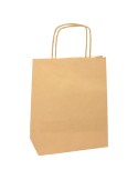 25 Shoppers in carta biokraft 14x9x20cm Twisted avana 096143