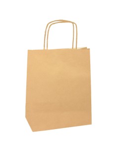 25 Shoppers in carta biokraft 14x9x20cm Twisted avana 096143 Mainetti Bags SHOPPERS E BUSTE IN CARTA