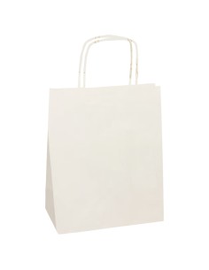 25 Shoppers in carta kraft 14x9x20cm Twisted bianco 096204 Mainetti Bags SHOPPERS E BUSTE IN CARTA