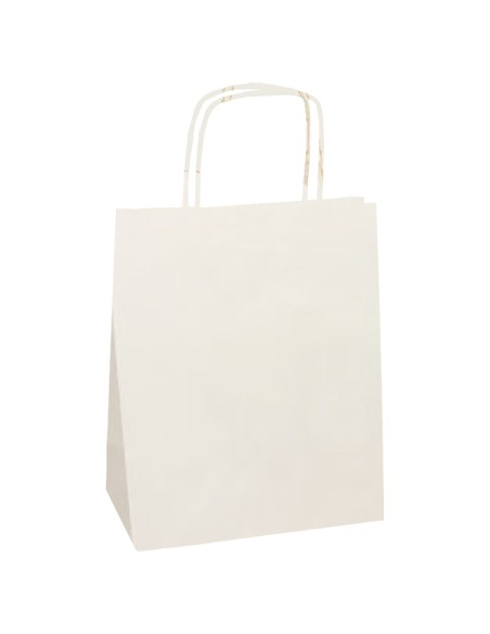 25 Shoppers in carta kraft 14x9x20cm Twisted bianco 096204 Mainetti Bags SHOPPERS E BUSTE IN CARTA