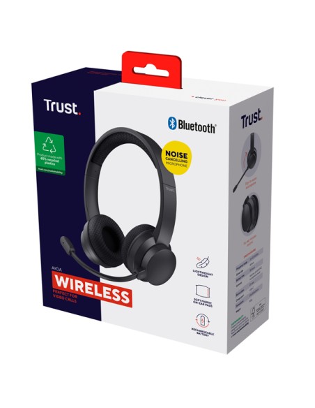 Cuffie professionali ECO wireless con riduzione del rumore ENC_Trust 25463 TRUST ALTOPARLANTI-MICROFONI-CUFFIE