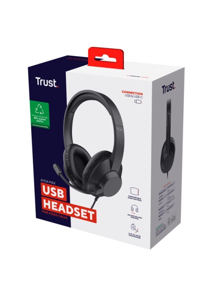 Cuffie professionali Ayda Max Eco USB_TRUST 25461 TRUST ALTOPARLANTI-MICROFONI-CUFFIE