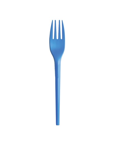 20 forchette monouso Ecocolor in CPLA 16cm blu Big Party 76390