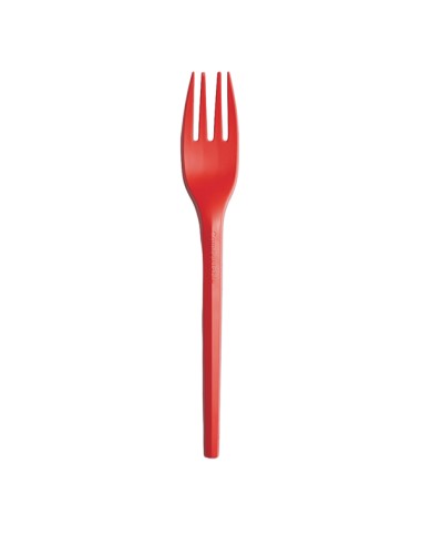 20 forchette monouso Ecocolor in CPLA 16cm rosso Big Party 76387