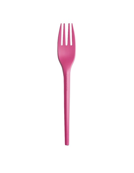 20 forchette monouso Ecocolor in CPLA 16cm fucsia Big Party 76389