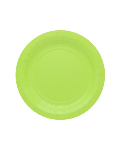 25 piatti piani Ø18cm Ecocolor biodegradabile verde mela Big Party 74082