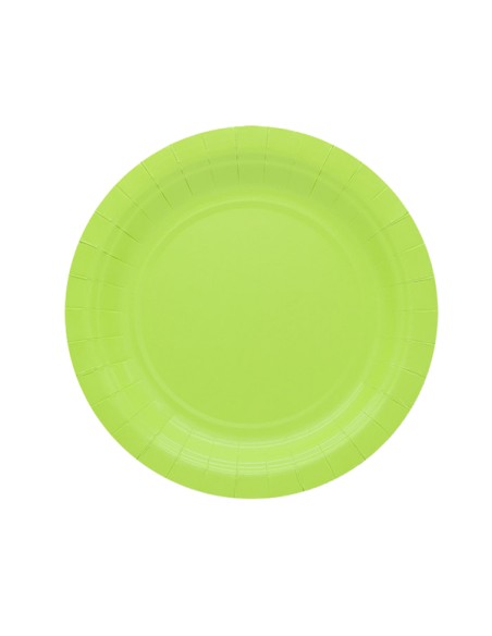 25 piatti piani Ø18cm Ecocolor biodegradabile verde mela Big Party 74082