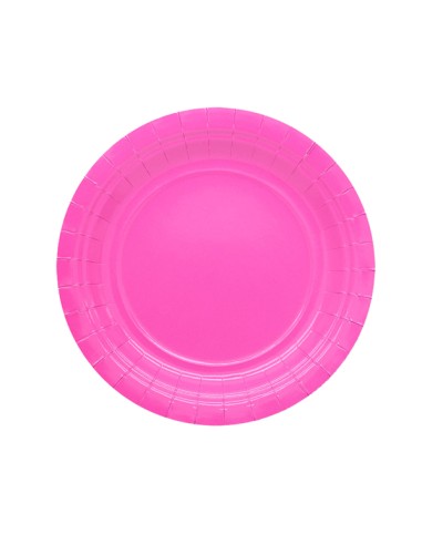 25 piatti piani Ø18cm Ecocolor biodegradabile fucsia Big Party 74086