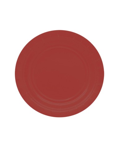 25 piatti piani Ø18cm Ecocolor biodegradabile rosso intenso Big Party 75889
