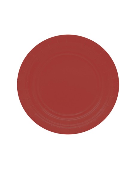 25 piatti piani Ø18cm Ecocolor biodegradabile rosso intenso Big Party 75889