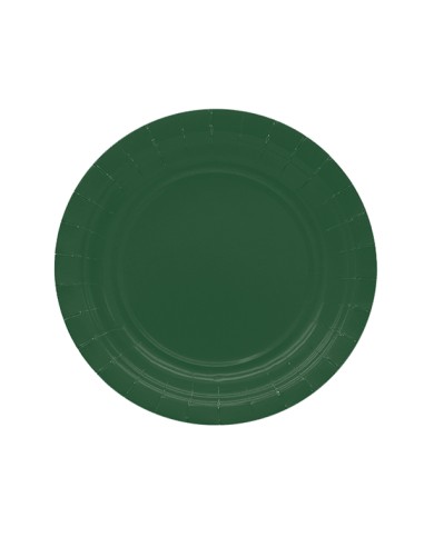 25 piatti piani Ø18cm Ecocolor biodegradabile verde bosco Big Party 75892