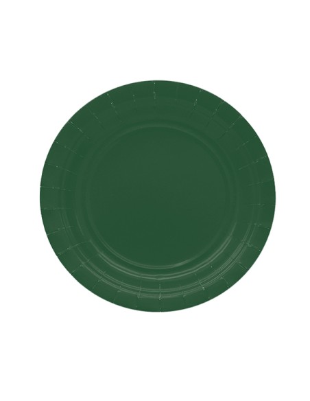 25 piatti piani Ø18cm Ecocolor biodegradabile verde bosco Big Party 75892