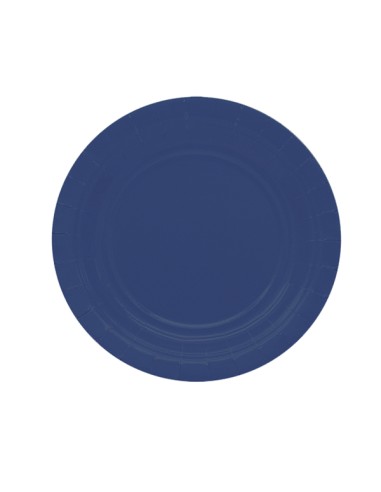 25 piatti piani Ø18cm Ecocolor biodegradabile blu notte Big Party 75895