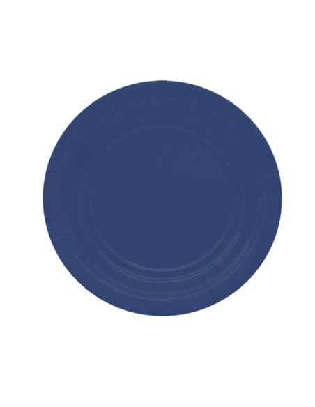 25 piatti piani Ø18cm Ecocolor biodegradabile blu notte Big Party 75895