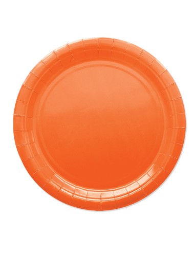25 piatti piani Ø24cm Ecocolor biodegradabile arancione Big Party 74240