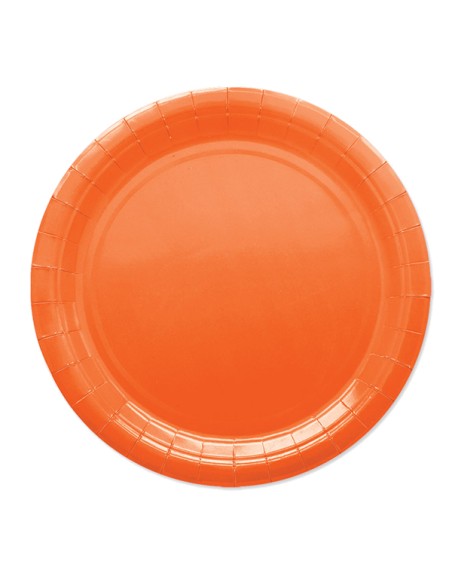 25 piatti piani Ø24cm Ecocolor biodegradabile arancione Big Party 74240