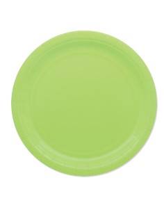 25 piatti piani Ø24cm Ecocolor biodegradabile verde mela Big Party 74081