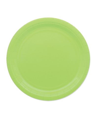 25 piatti piani Ø24cm Ecocolor biodegradabile verde mela Big Party 74081
