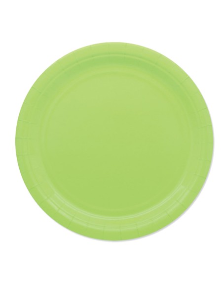 25 piatti piani Ø24cm Ecocolor biodegradabile verde mela Big Party 74081