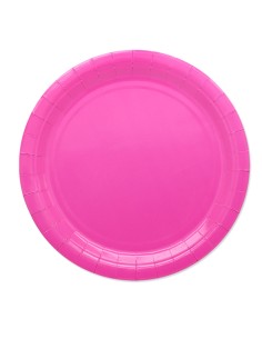 25 piatti piani Ø24cm Ecocolor biodegradabile fucsia Big Party 74085