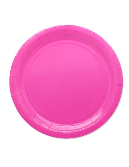 25 piatti piani Ø24cm Ecocolor biodegradabile fucsia Big Party 74085