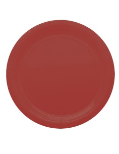 25 piatti piani Ø24cm Ecocolor biodegradabile rosso intenso Big Party 75888