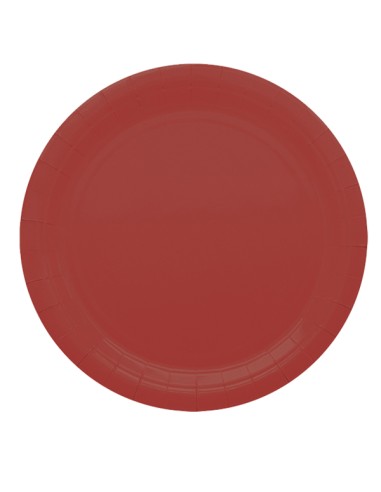25 piatti piani Ø24cm Ecocolor biodegradabile rosso intenso Big Party 75888