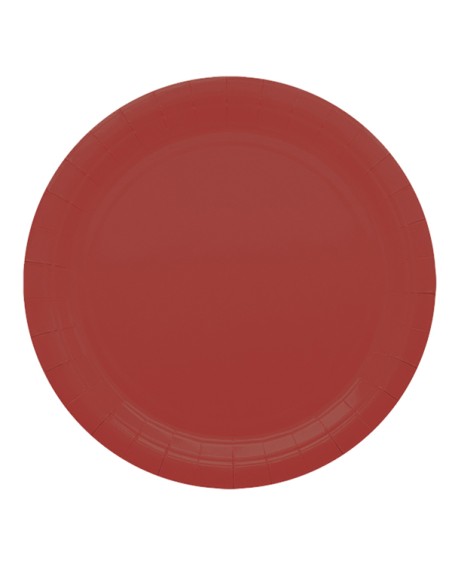 25 piatti piani Ø24cm Ecocolor biodegradabile rosso intenso Big Party 75888