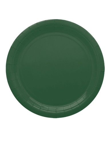 25 piatti piani Ø24cm Ecocolor biodegradabile verde bosco Big Party 75891