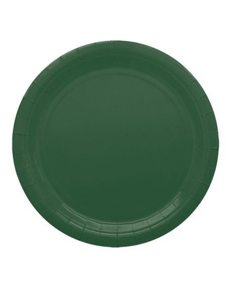 25 piatti piani Ø24cm Ecocolor biodegradabile verde bosco Big Party 75891