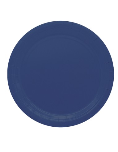 25 piatti piani Ø24cm Ecocolor biodegradabile blu notte Big Party 75894