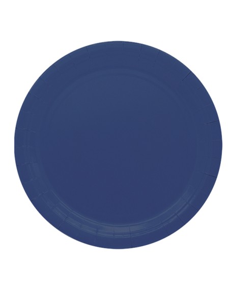25 piatti piani Ø24cm Ecocolor biodegradabile blu notte Big Party 75894