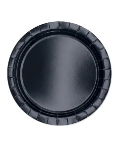 25 piatti piani Ø24cm Ecocolor biodegradabile nero Big Party 74254