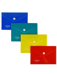 Busta con bottone in PP 14,5 x 10,5cm colori assortiti Plastibor P0421490