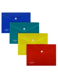 Busta con bottone in PP 19 x 14 cm colori assortiti Plastibor P0421990 Plastibor CARTELLINE IN PLASTICA CON BOTTONE