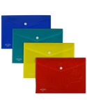 Busta con bottone in PP 23,9 x 16,9cm colori assortiti Plastibor P0422390