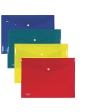 Busta con bottone in PP 33 x 23,7 cm colori assortiti Plastibor P0423390