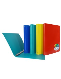 Raccoglitore Garda 22 x 30 cm 4 anelli tondi 16 mm PP colori assortiti Plas P0361790 Plastibor RACCOGLITORI AD ANELLI