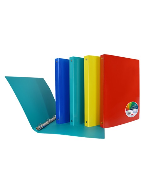 Raccoglitore Garda 22 x 30 cm 4 anelli tondi 16 mm PP colori assortiti Plas P0361790 Plastibor RACCOGLITORI AD ANELLI