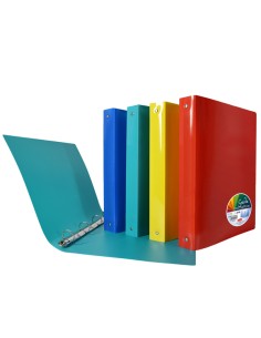 Raccoglitore Garda 22 x 30 cm 4 anelli tondi 25 mm PP colori assortiti Plas P0363090 Plastibor RACCOGLITORI AD ANELLI