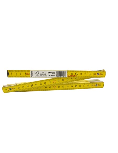 Metro pieghevole in legno 2m Fischer Darex 198125 FISCHER DAREX FLESSOMETRI E MISURATORI