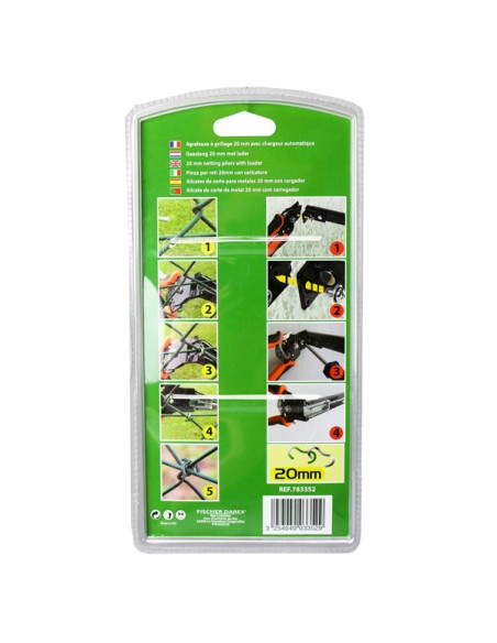 Pinza per reti 20mm con caricatore Fischer Darex 199102
