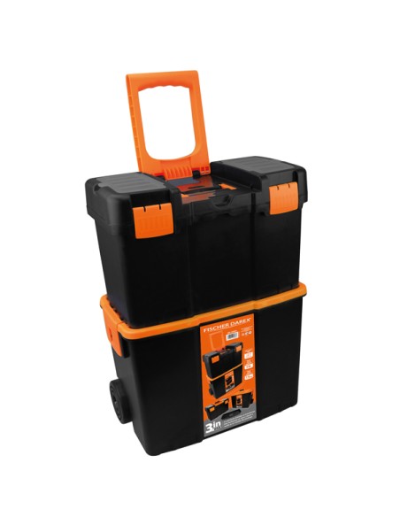 Valigetta in plastica con 2 ruote e maniglia e 36 utensili Fischer Darex 0198630
