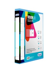 Raccoglitore personalizzabile Vision 22 x 30 cm 4 anelli a D 30 mm dorso 4,5 cm 400198984