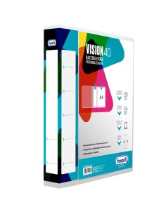 Raccoglitore personalizzabile Vision 22 x 30 cm 4 anelli a D 40 mm dorso 6 cm ne 400198985