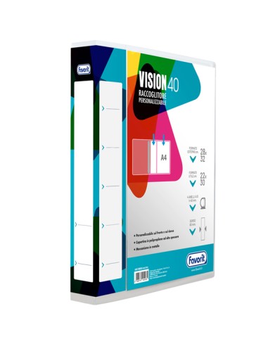 Raccoglitore personalizzabile Vision 22 x 30 cm 4 anelli a D 40 mm dorso 6 cm ne 400198985