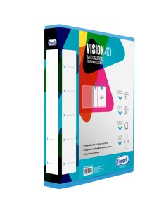 Raccoglitore personalizzabile Vision 22 x 30 cm 4 anelli a D 40 mm dorso 6 cm az 400198986