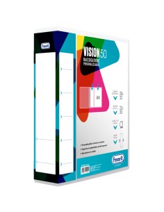 Raccoglitore personalizzabile Vision 22 x 30 cm 4 anelli a D 50 mm dorso 7 cm ne 400198987