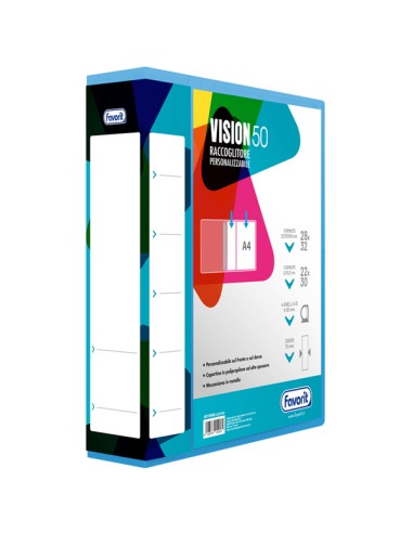Raccoglitore personalizzabile Vision 22 x 30 cm 4 anelli a D 50 mm dorso 7 cm az 400198988