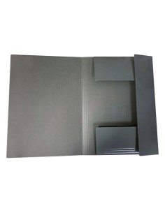 Cartellina 3 lembi piatta con elastico, f.to A4 grigio scuro BM 0123591 2